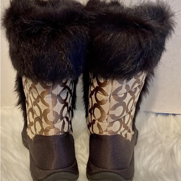 COACH 1941 Jennie Q522 Authentic Rabbit Fur Boots Women’s Size 6 1/2 B - Picture 2 of 8